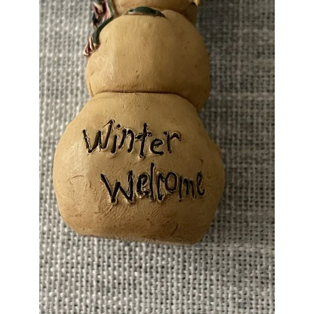 4 Inch primitive wooden rustic country snowman decoration